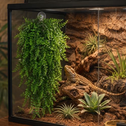 HERCOCCI 5 Pack Reptile Plants, Terrarium Hanging Plants Vines Artificial Leaves Habitat Decorations with Suction Cup for Bearded Dragon Hermit Crab Lizard Snake Geckos Chameleon - Image 6