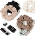 Pocket Scrunchies Hair Ties with Hidden Zipper Scrunchy Ponytail Holder by Ivyu