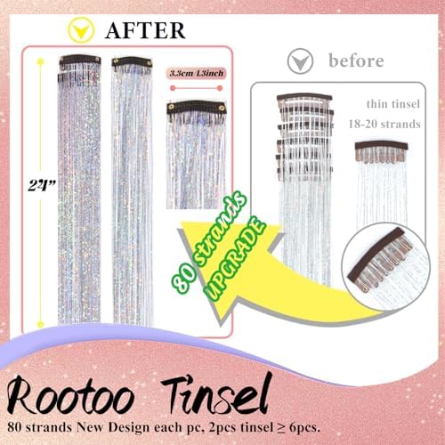 Hair Tinsel Clip in Silver Fairy Hair Tinsel Kit - Image 2