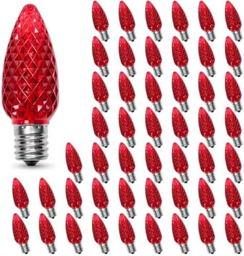50PACK C9 LED Christmas Lights Shatterproof Waterproof Red Plastic by AustinCoast