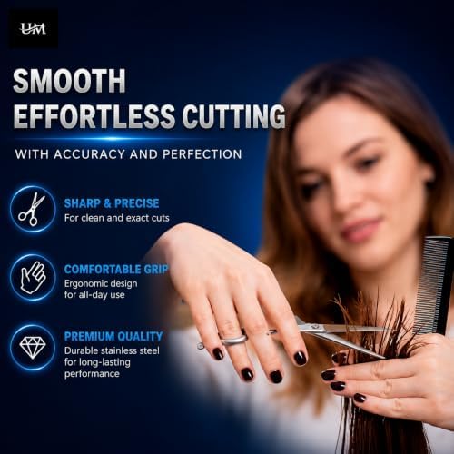 UM Supplies Scissors 7.5 | Premium Barber Shears For Hair Cutting | Multiple Purpose Cutting Scissors | Haircut Scissors For Salon I Women | Mens | kids I Pets - Image 5