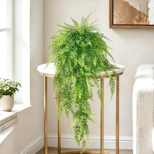 4Pcs Fake Hanging Plants, 32" Artificial Plants Boston Ferns Greenery Vines - Image 3