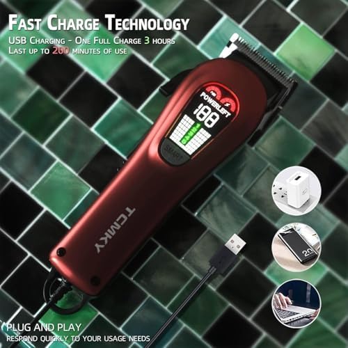 TCMKY Hair Clippers for Men Barber Clippers Rechargeable Hair Trimmer Kit - Image 6