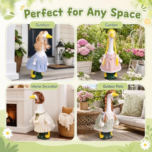 4Pcs Porch Goose Wigs Set Porch Goose Outfits Accessories for Outdoor Statue Accessories Garden Patio Yard Goosey Decoration (6pcs Set) - Image 3