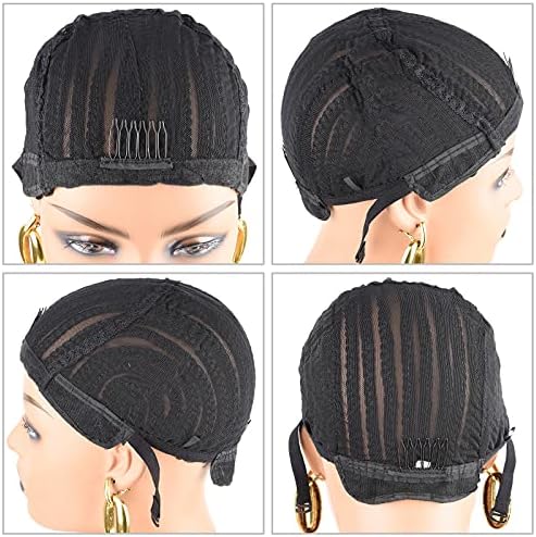 1PCS Breathable Braided Crochet Cornrows Wig Caps for Making Synethic Wigs Durable Stable Black Easier Sew in Braiding Wigs Cap Medium Size - Image 5