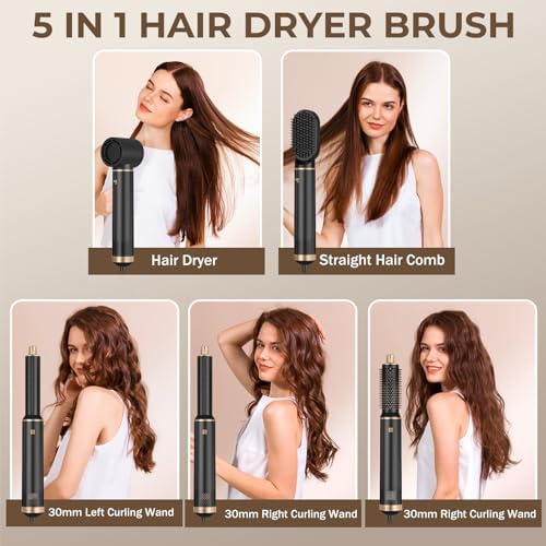 5 in 1 Hair Dryer Brush Set, Air Curler Wrap Hair Styler Blow Dryer - Image 3