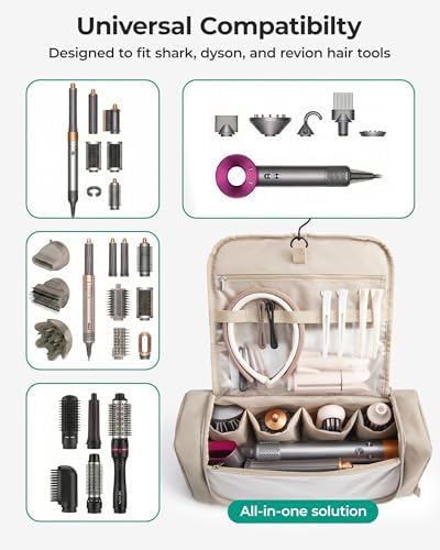 BAGSMART Hair Tool Travel Bag, Organizer for Dyson Airwrap with Hook - Image 3