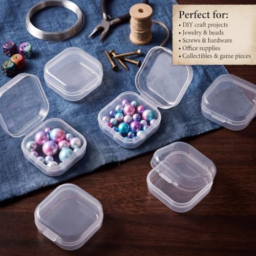 Jetec 6 Pieces Small Clear Plastic Storage Box, 1.4 x 1.4 x 0.7 Inch - Image 6