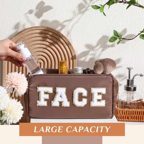 Remerry 4 Pcs Makeup Bags Nylon Set,Brown Series - Image 4