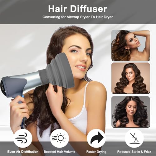 Universal Collapsible Hair Dryer Diffuser Attachment-Foldable Portable Travel and Easy Storage Hair Diffuser Fit Most Hair Dryers with Nozzle Diameter D-1.575Inch to 1.968 Inch (4-5cm) - Grey - Image 5