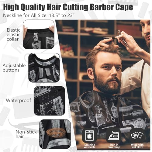 NICEMOVIC 10 in 1 Hair Cutting Barber Cape with Neck Duster Brush Barber Brush Neck Strips Hair Combs Hair Clips, Professional Barber Accessories Cleaning Supplies for Salon Haircut Styling - Image 3