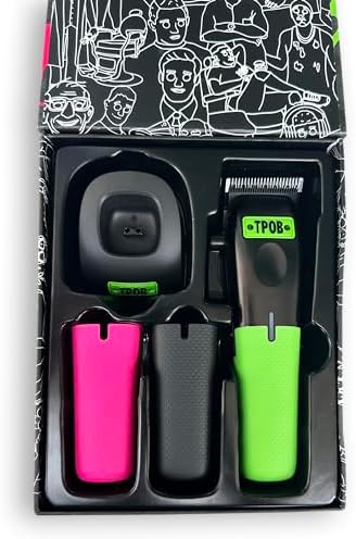 TPOB Play Barber Hair Clippers for Men 7500 RPM with Rubber Grips (Black/Green/Pink) - Image 5