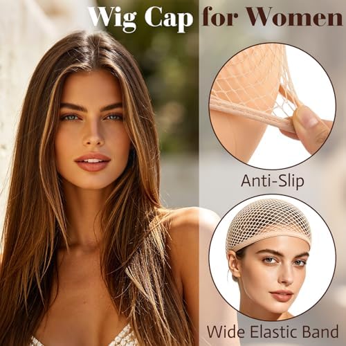 MEEZY 12 Pcs Skin Color Mesh Wig Caps for Women, Closed-End Fishnet Wig Cap Bulk Liner Weaving Hair Net for Women Men Halloween Cosplay Costume Dating Concerts Bachelorette Party - Image 3