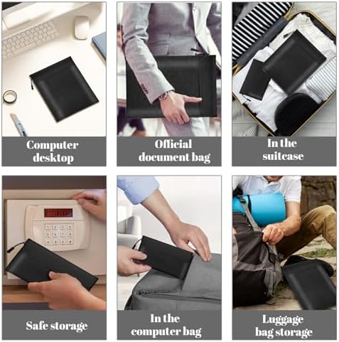 Lihengkong Fireproof Waterproof Document Bag 3-Pack Black 2000℉ Money Bag for Cash Passports ID Cards Social Security Card Protector Waterproof Zipper Pouch Fire Proof Bank Bag Document Holder - Image 5