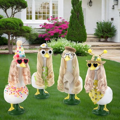 Bee Porch Goose Outfit Set with Blonde Wig & Straw Hat, 4-Pcs - Image 6