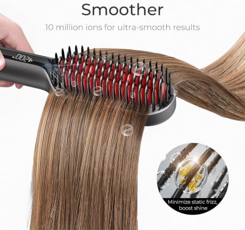 TYMO Hair Straightener Brush - Ionic Mini Straightening Brush for Women - Image 6