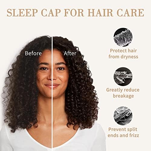 Fittia Satin Lined Sleep Bonnet, Adjustable Non-Slip Cap For Locs, Medium - Image 2