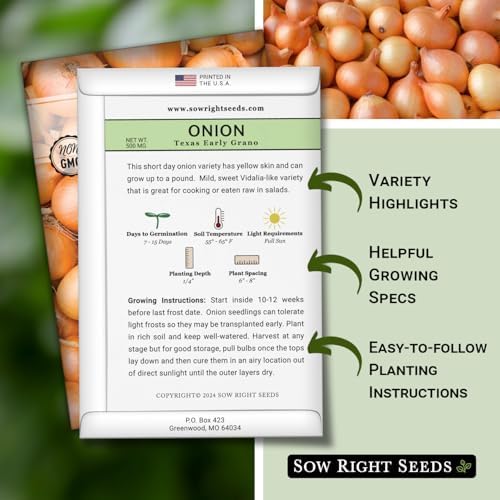 Sow Right Seeds Texas Early Grano Onion - Image 2