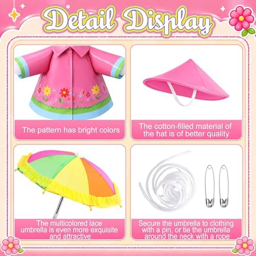 DECOHS 2 Set Raincoat Porch Goose Outfits, Summer Lawn Goose Statue Cloth - Image 3