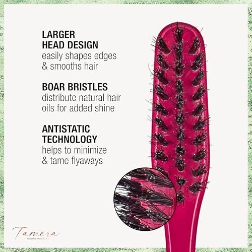 CONAIR x Tamera Mowry Collection Smoothing Brush and 3 in 1 Comb Set- slick back hairbrush to smooth flyaways - perfect to section or tease hair - sleek ponytail bun - 2 piece bundle - Image 3
