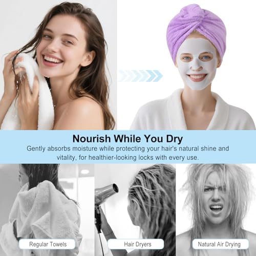 Microfiber Hair Drying Towel Wrap,Hair Turbans Towel for Wet Hair - Image 7