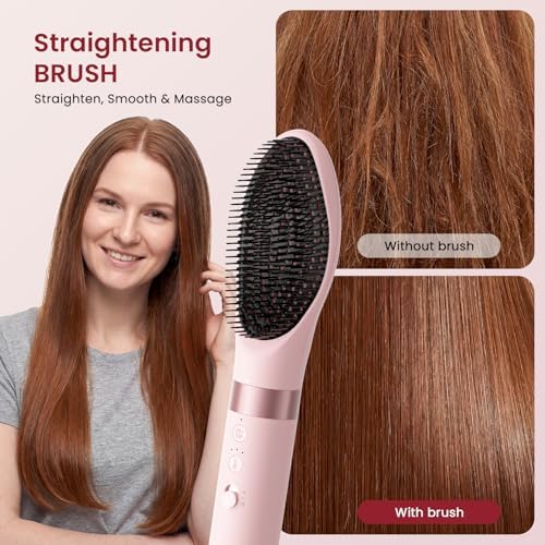 MESCOMB 6 in 1 Hot Air Styler Wrap, Professional Hair Styler with Thermal Round Brush for Blowouts, Fast Drying for Blow Dry, Curling, Volumizing, Straightening, Salon Results in Minutes (Light Pink) - Image 6