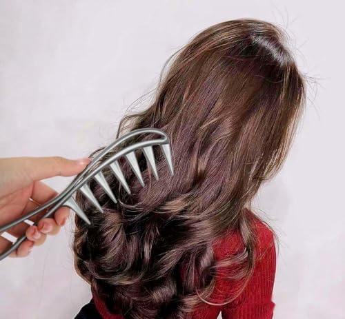 2Pcs Wide Tooth Comb for Wet Curly Wavy Thick Long Hair - Premium Plastic Grip for Wigs, Barber Salon - Large Shark Teeth Anti-Static Hair Combs for Men Women (Black, Grey) - Image 3