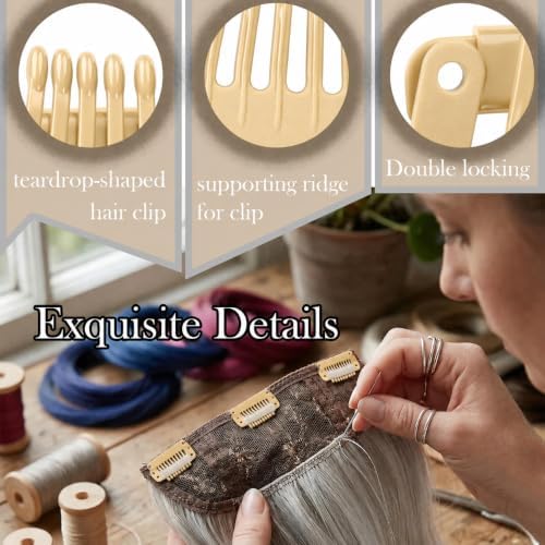 9-Tooth Plastic Wig Clips, Beige Hair Extension Clips, 6 Pack - Image 6