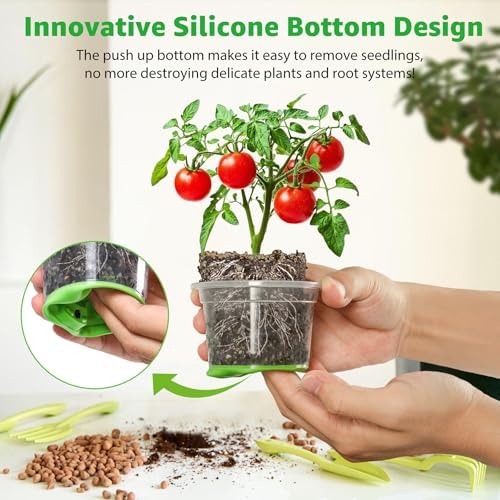 MIXC Clear Nursery Pots with Silicone Base, 3.5-Inch, 30-Pack - Image 3