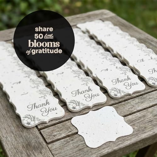 50 Plantable Thank You Seed Paper Tags with Wildflower Seeds - Image 2