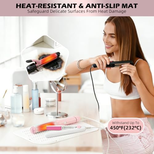 Silicone Heat Resistant Mat for Hair Tools, 11" x 7.5", White - Image 2