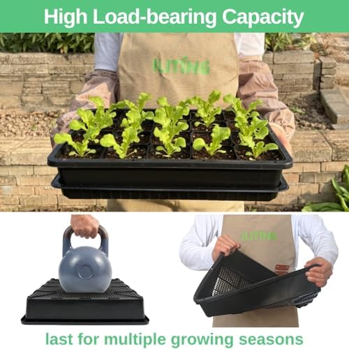 Soil Blocking Trays 5-Set 15x12inch Mesh Trays Flat Plant Tray with Humidity Domes, Nursery Supply for Microgreen, Seed Starting, Indoor Gardening, and Greenhouse - Image 4