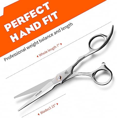 Sirabe HIGH-END Professional Hair Cutting Scissors Shears - Ultra Sharp Blades for Precise Cutting - Barber Shears Haircut Scissors 440C Stainless Steel for Salon Hairstyling & Home Hairdressing - Image 2