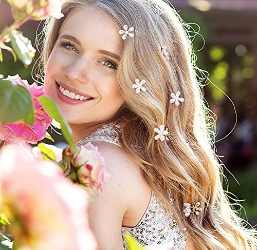 10 Pcs Pearl Mini Claw Clips Daisy Floral Hair Clips, Sweet Artificial Bangs Clips Decorative, Decorative Hair Accessories for Women and Girls (Pack of 2) - Image 5