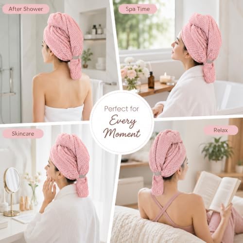 2 Pack Microfiber Hair Towel Wrap，Large quick-drying hair towel，29.5*11 in - Image 7