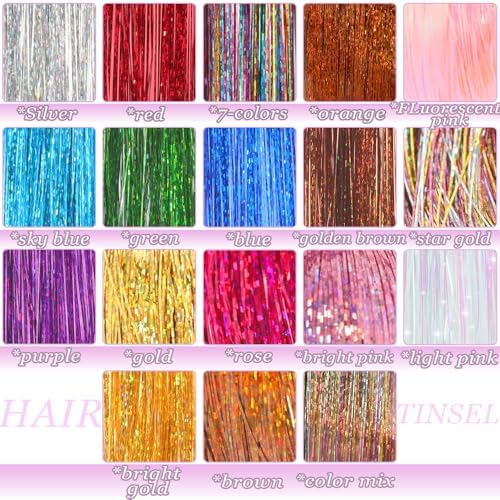 Hair Tinsel Kit With Tool Fairy Glitter Tinsel Hair Extensions for Girls - Image 3