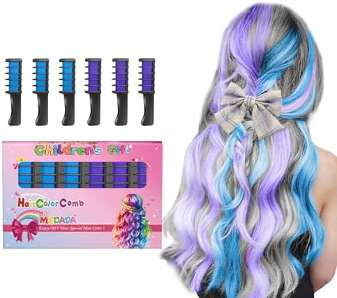 Hair Chalk Comb – Temporary Dye for Kids, Washable & Fun for Parties by ColoryourlifewithMSDADA