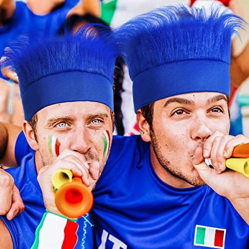 Cindeer 4 Pcs Blue Fuzzy Headband, Crazy Hair Wig Costume Accessories - Image 2
