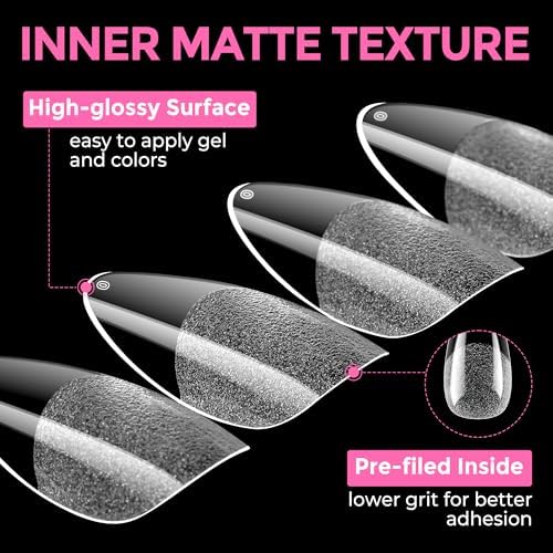 UNA GELLA Almond Nail Tips Medium 216pcs X-Soft Gel Press On Nails - Image 7