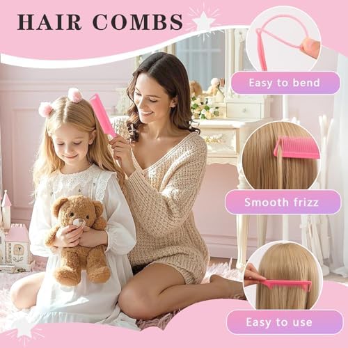 Hair Accessories for Girls, 1350P Colorful Hair Ties with 44P Hair Clips - Image 6