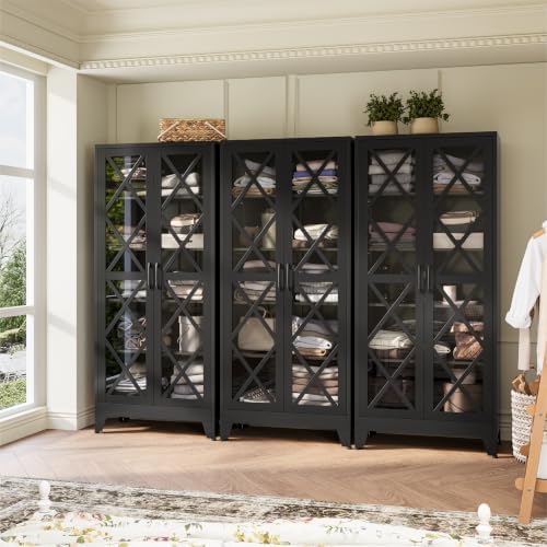 COFaR Metal Kitchen Cabinet, Pantry Storage Cabinets, 71" Tall Black ﻿ - Image 2
