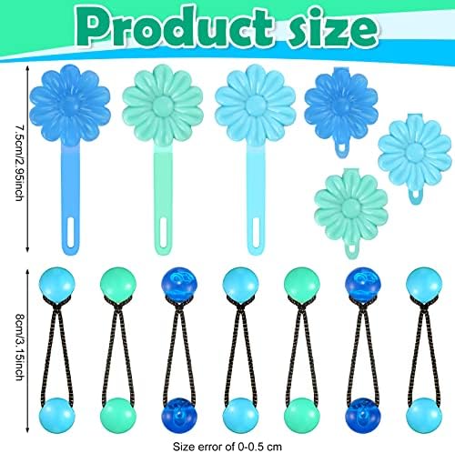 Jutom 72 Pcs Hair Accessories for Girls, Including 24 Hair Knockers and 48 Hair Clips, Blue, Retro Design, Plastic, for Toddlers and Young Girls, Party - Image 2