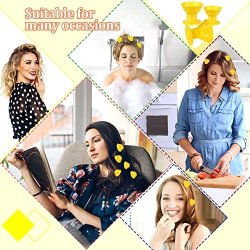 JANYUN 40 Pcs Yellow Silicone Hair Rollers (Including 20pcs Large & 20pcs Small Heatless Hair Curlers) - Image 7