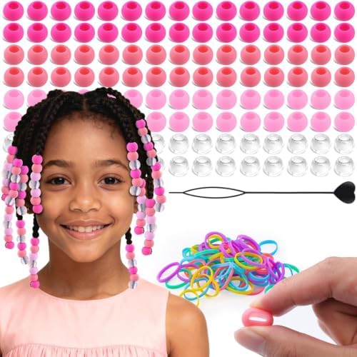 Tinkrstuff 120Pcs 14mm Light Pink Mix Large Silicone Hair Beads by TINKRSTUFF