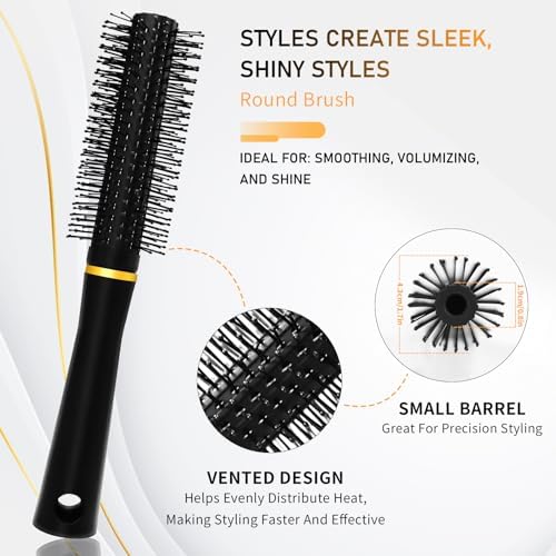 DUAIU Hair Brush Set, 5Pcs Paddle Hairbrush for Men and Women, Round Quiff and Rat Tail Wide Tooth Styling Comb and Brush Set for Curly Long Thick Thin Hair - Great on Wet or Dry Use, No More Tangle - Image 4