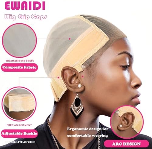 Lace Wig Grip Cap for Women 4x5 Transparent Lace Front Wig Cap with Gripper Headband to Keep Wig In Place Adjustable Lace Wig Gripper Make Your Wigs Gluless (Nude, Small) - Image 4