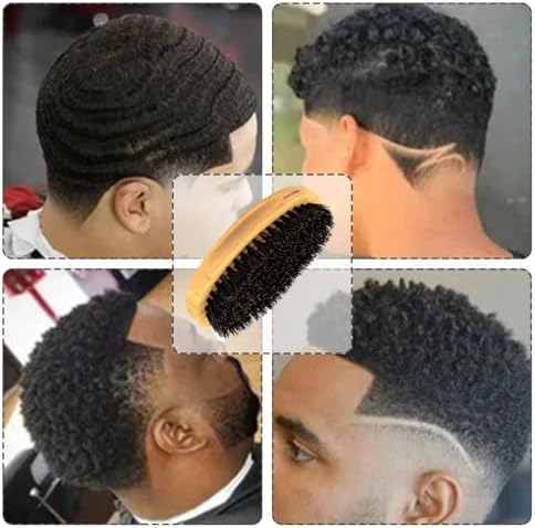Medium Hard Palm Wave Hair Brushes for Men's Hair Styling, Yellow - Image 5