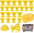 JANYUN 40 Pcs Yellow Silicone Hair Rollers (Including 20pcs Large & 20pcs Small Heatless Hair Curlers) by JANYUN