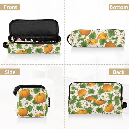 Hair Tools Travel Bag with Heat Resistant Mat Detachable 2-in-1 Curling Iron Travel Case Hot Tools Organizer for Straightener Flat Iron Pumpkins Green Leaves - Image 5