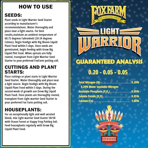 FoxFarm Light Warrior Seed Starter Growing Medium, 12 Quart - Beneficial for Seed Germination and Root Development, Indoor/Outdoor Cultivation - Ideal Nutrition for Plant Seedlings - Image 6